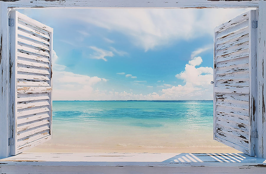Canvas or Paper Print of Shutters to Beach