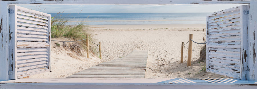 Pandanus Blue shutters to Beach Walkway