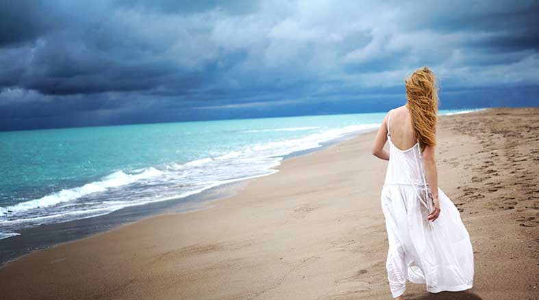 Canvas or Paper Print of Girl at Beach No.2