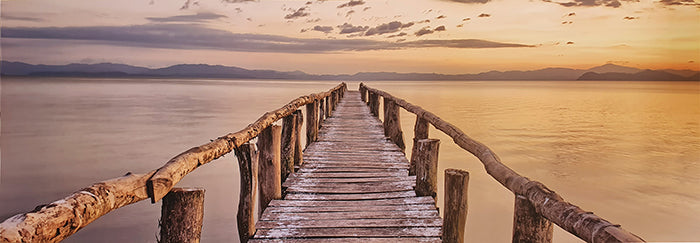 Canvas or Paper Print of Jetty Log Rails