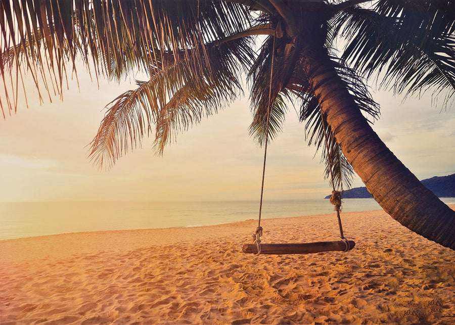 Canvas or Paper Print of Swing on Beach