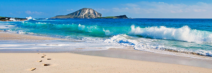 Canvas or Paper Print of Footprint on the Beach