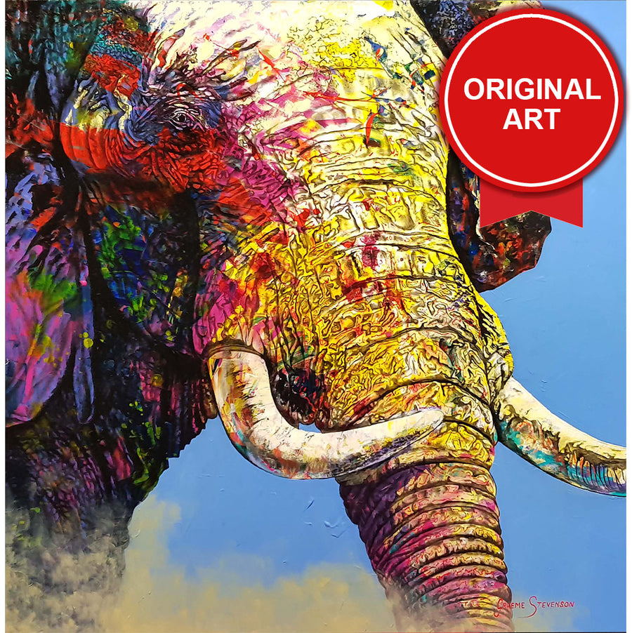 Painting of Psychedelic Elephant (Original)