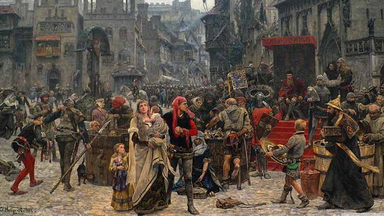 Canvas or Paper Print of Valdemar Atterdag Holding Visby to Ransom, 1361