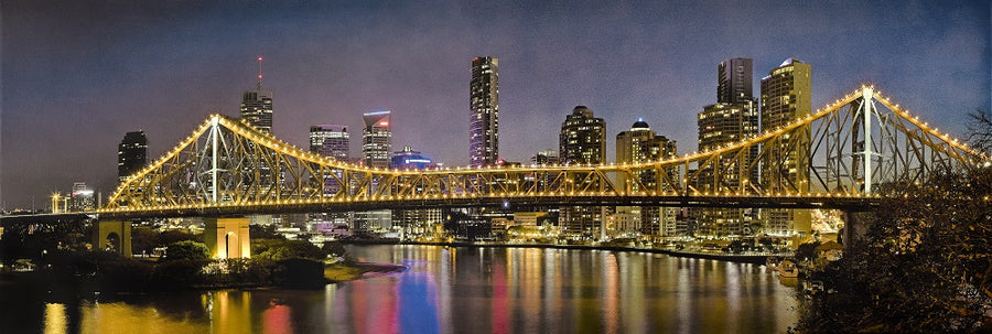 Canvas or Paper Print of Story Bridge Brisbane at Night