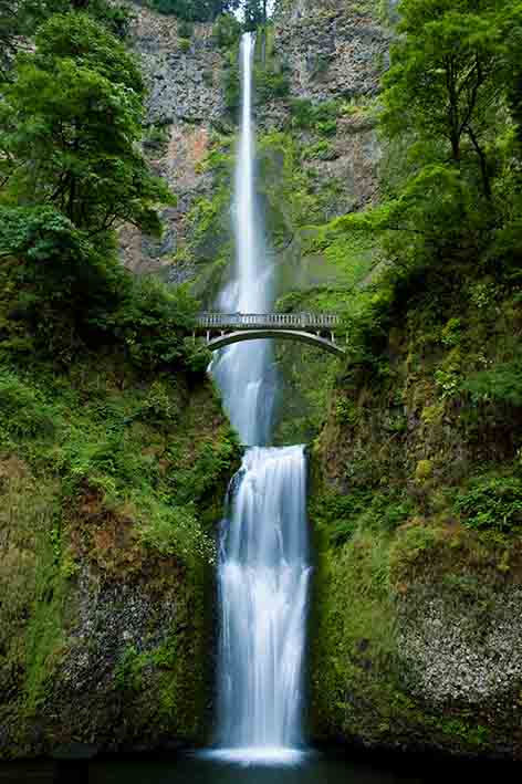 Canvas or Paper Print of waterfall with bridge No.09