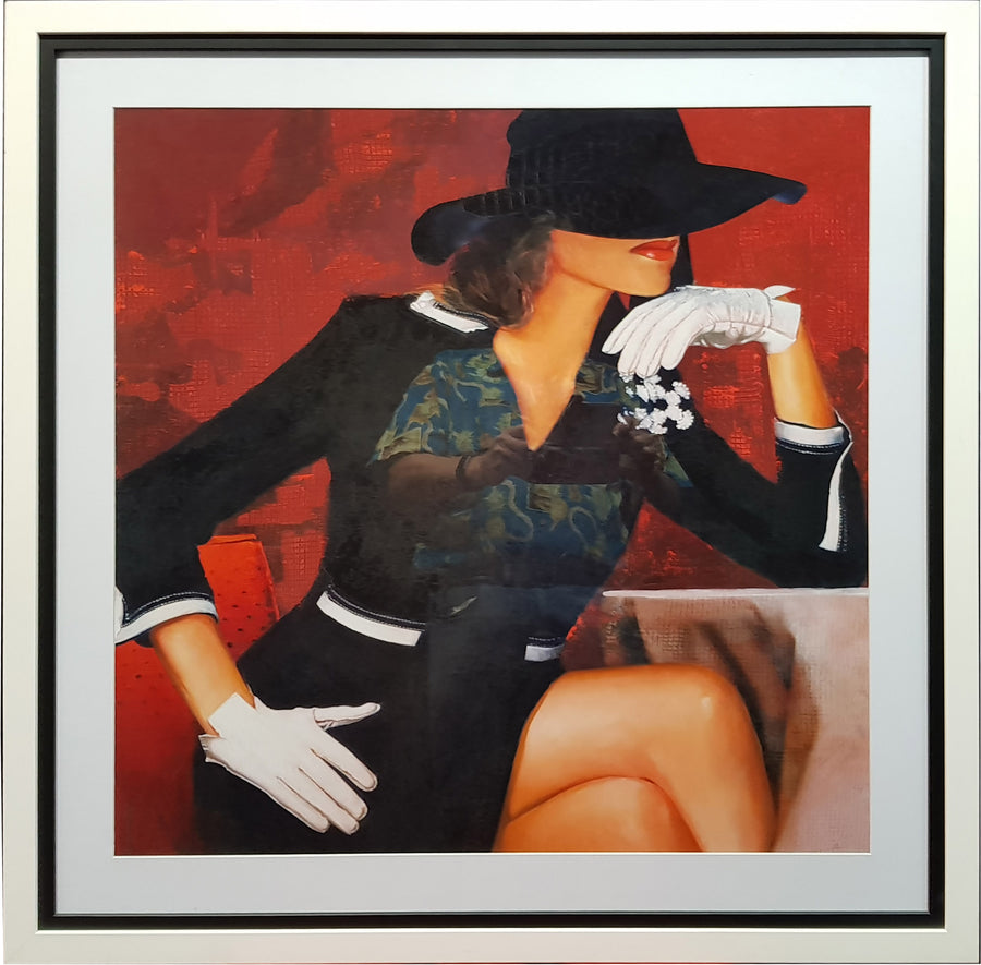 Framed Print of Black Hat White Gloves