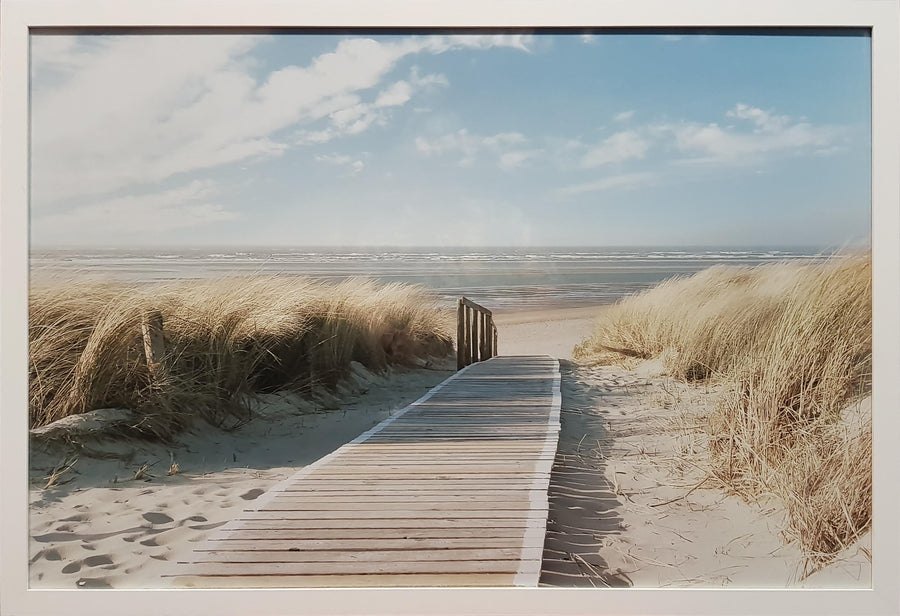 Framed Print of White Sand Jetty