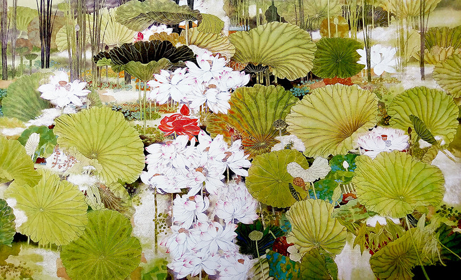 Canvas or Paper Print of Japanese Lilies No.1