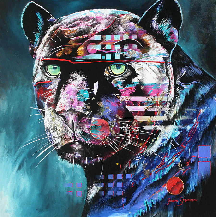 Canvas or Paper Print of The Black Night Panther