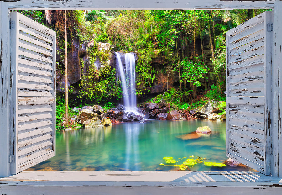 Canvas or Paper Print Shutters to Waterfall