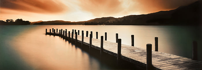 Canvas or Paper Print of Orange Jetty