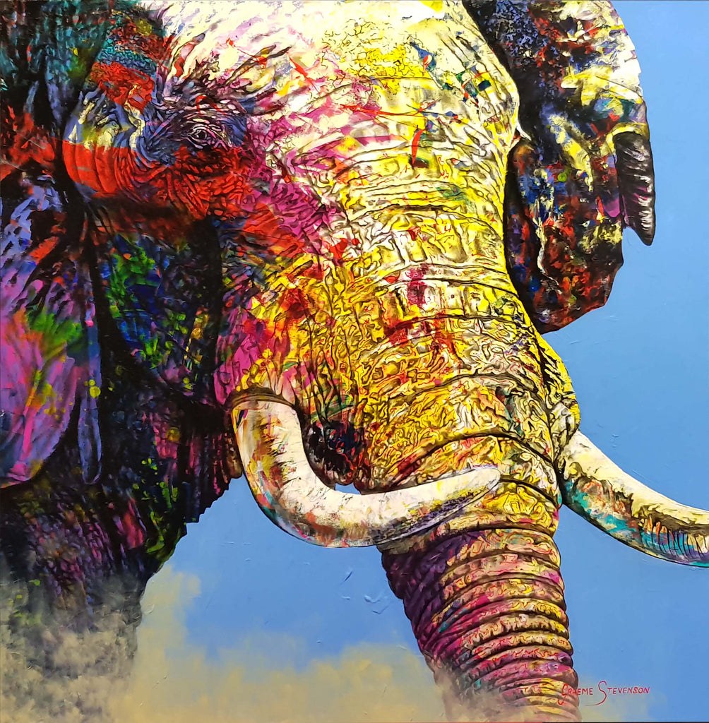 Painting of Psychedelic Elephant (Original)