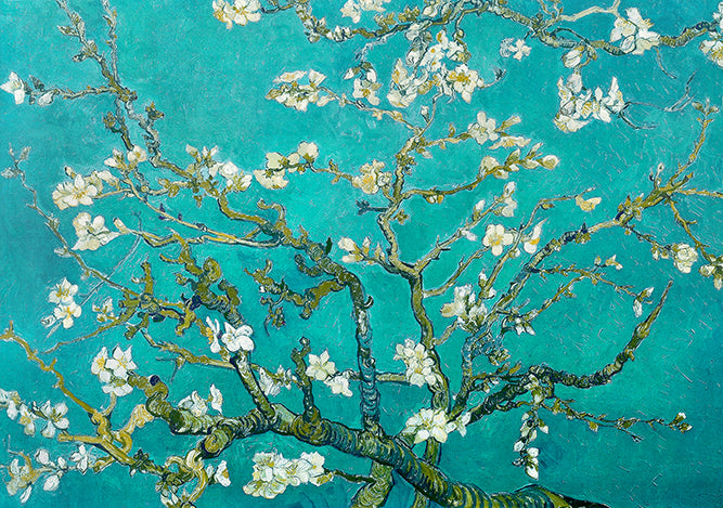 Canvas or Paper Print of Almond Blossom by Van Gogh (Green)