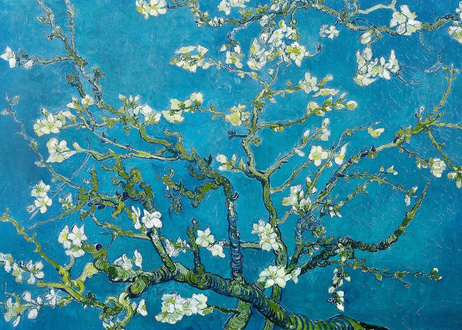 Canvas or Paper Print of Almond Blossom by Van Gogh (Blue)