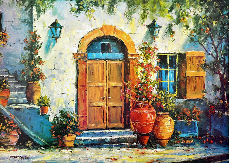 Canvas or Paper Print of Mediterranean Old Door