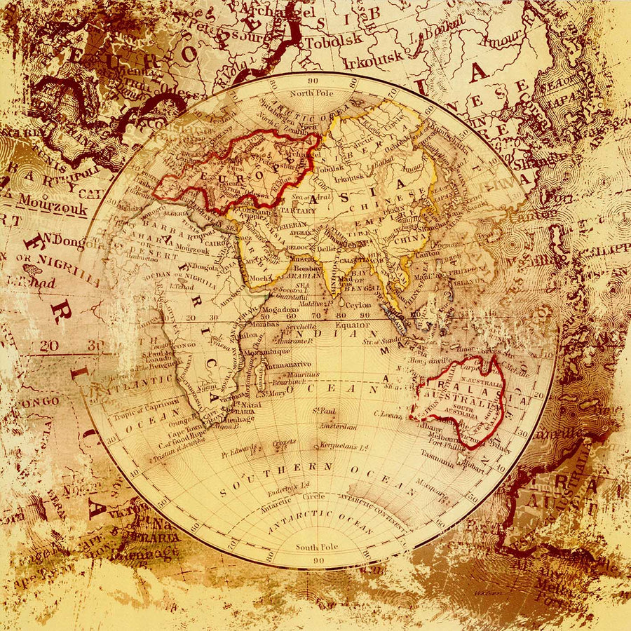 Canvas or Paper Print of World Map