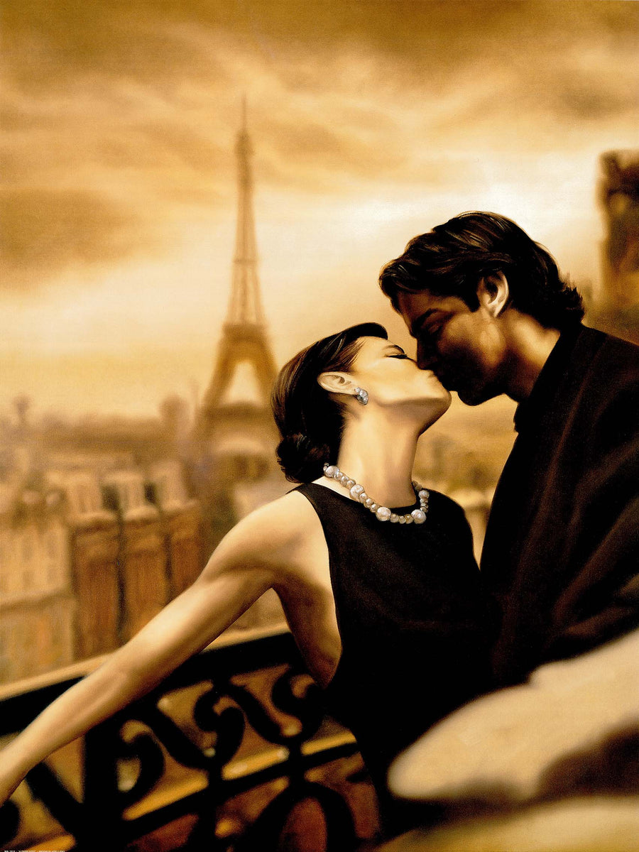 Canvas or Paper Print of Paris Kiss