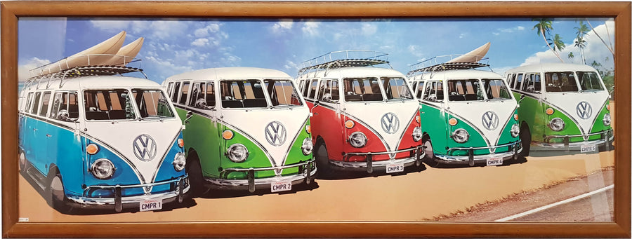 Framed Print of Five VW's