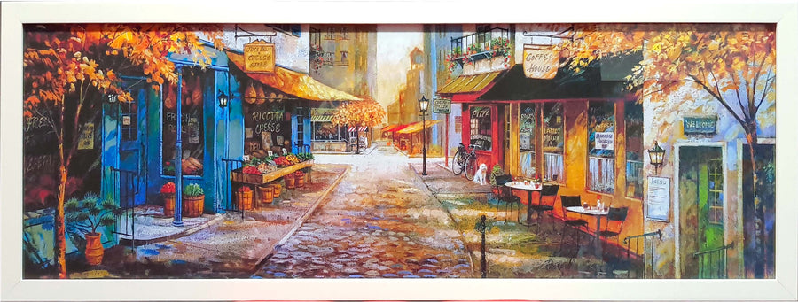 Framed Print of European Street Scene No.2
