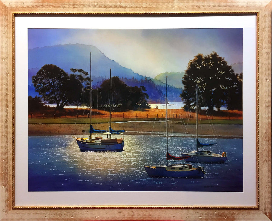 Framed Print of Sail Boats on River