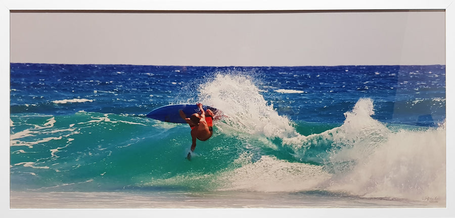 Framed Print of Surfer
