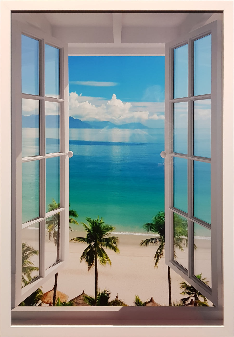 Framed Print of Beach Window No.1