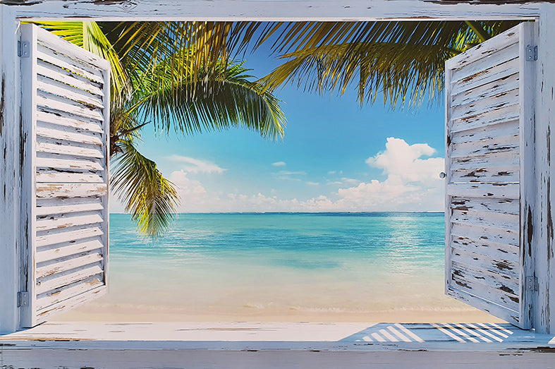 Canvas or Paper Print of Shutters to Beach