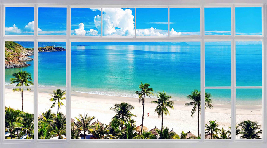 Canvas or Paper Print of Window to Beach